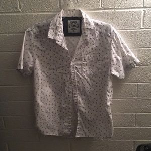 White Button Down w/ Navy Blue Anchors